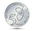 Five pesos. Argentina five peso coin.